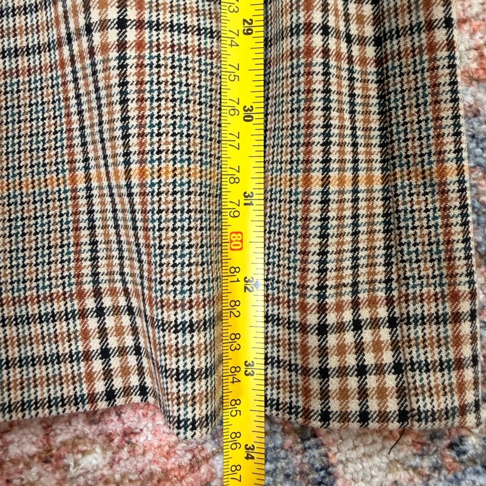 Gap Womens 6 Tall Plaid Wide Leg Trousers Brown Tan High Rise Dress Pants 1166 - Picture 10 of 10